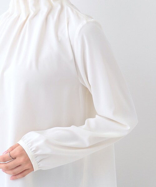 未使用✨OHGA オーガ スタンドフリルシャツ ブラウス ホワイト 洗える