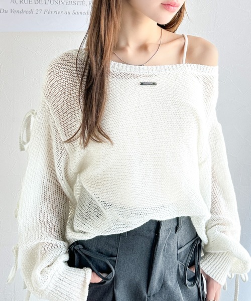 ニット セーター GLITTER CLOCHET KNIT CAMISOLE レディース ニット セーター GLITTER CLOCHET KNIT CAMIS | JChereヤフー