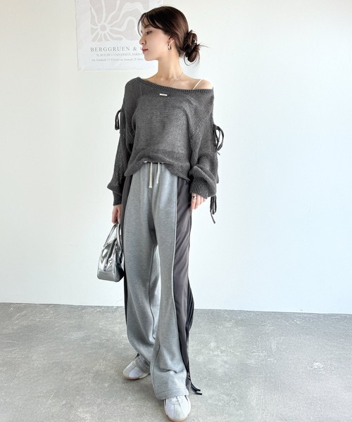 春のお出かけにピッタリ♡♡タイトレース袖ニット mily bilet ニット セーター 「mily bilet」大人のきらめき