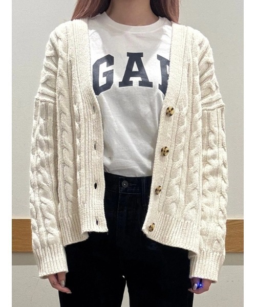 ✨GUCCI オーバーサイズ ケーブルニット カーディガン GAP カーディガン オーバーサイズ ケーブルニット レディース