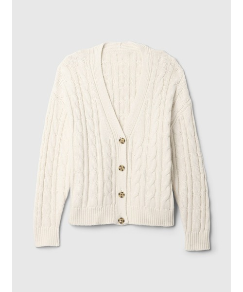 GAP カーディガン オーバーサイズ ケーブルニット レディース