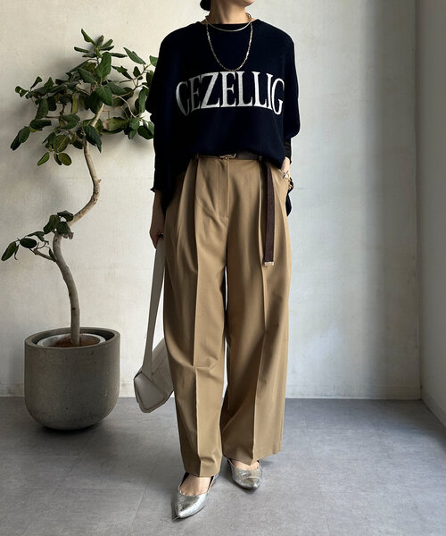 DouDou ニット セーター GEZELLINGインターシャロゴポンチョニット 