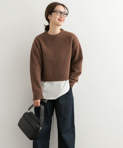 scuffersブラウン M ニット　短丈ニット セール】ショート丈ウールニット（ニット/セーター）｜URBAN RESEARCH