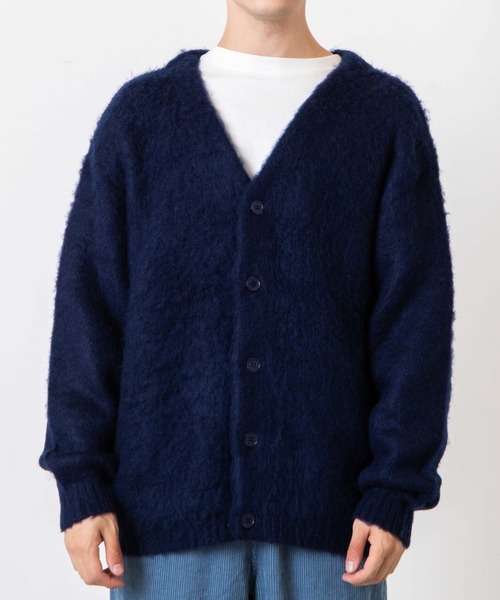 「WEGO」 ニットカーディガン MEDIUM ダークオレンジ メンズ_画像3