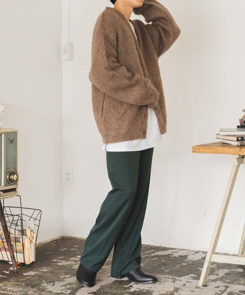 「WEGO」 ニットカーディガン MEDIUM ダークオレンジ メンズ_画像6