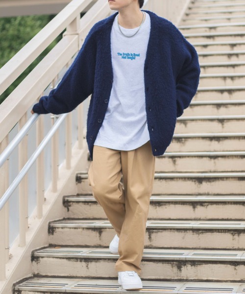 「WEGO」 ニットカーディガン MEDIUM ダークオレンジ メンズ_画像7