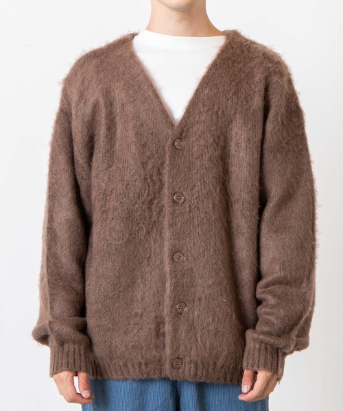 「WEGO」 ニットカーディガン MEDIUM ダークオレンジ メンズ_画像8