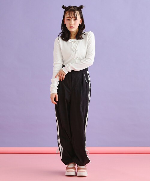 PINK-latte（ピンクラテ） パンツ ラインリボンシャカパンツ キッズ