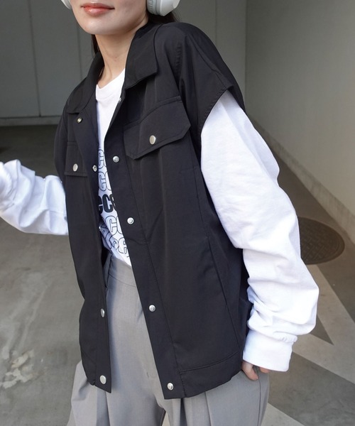CORNERS（コーナーズ） ベスト ジレ 裾ドロストミリタリーベスト