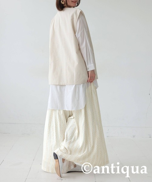 antiqua パンツ ジャガードフレアパンツ レディース : ZOZOTOWN