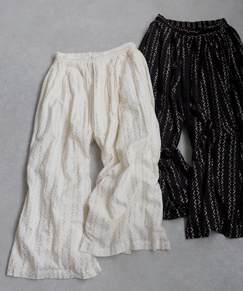 antiqua パンツ ジャガードフレアパンツ レディース : ZOZOTOWN