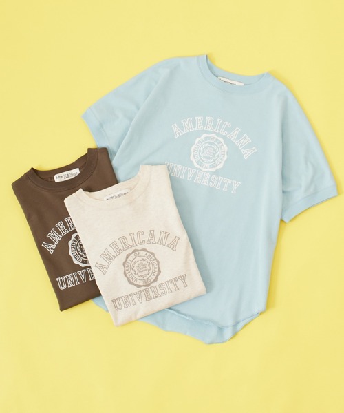 AMERICANA 別注College Tシャツ AMERICANA tシャツ 「Americana×JEANS FACTORY/アメリカーナ