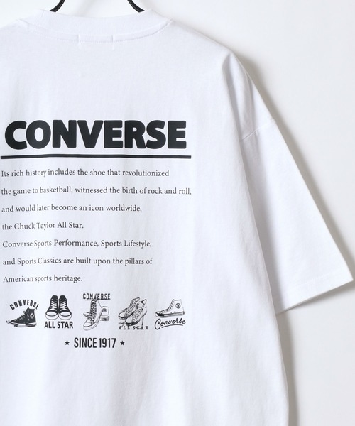tシャツ CONVERSE/コンバース オーバーサイズ オールスター スニーカー バックプリント ロゴ ワンポイント刺繍 半袖Tシャツ/レディース メ | CONVERSE | 17