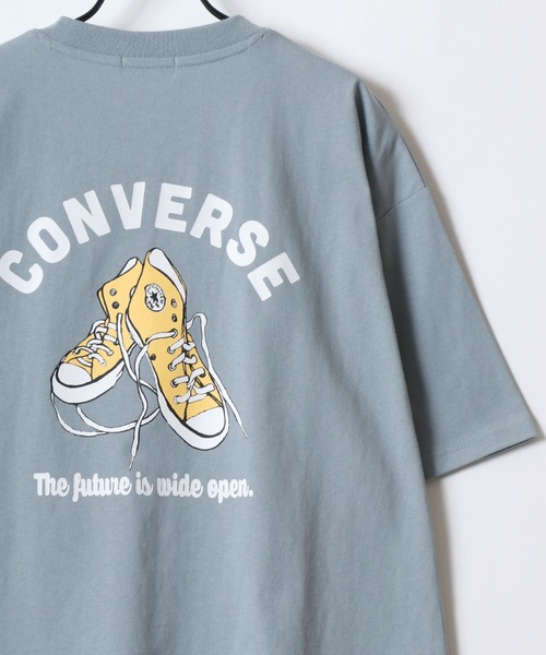 tシャツ CONVERSE/コンバース オーバーサイズ オールスター スニーカー バックプリント ロゴ ワンポイント刺繍 半袖Tシャツ/レディース メ | CONVERSE | 27