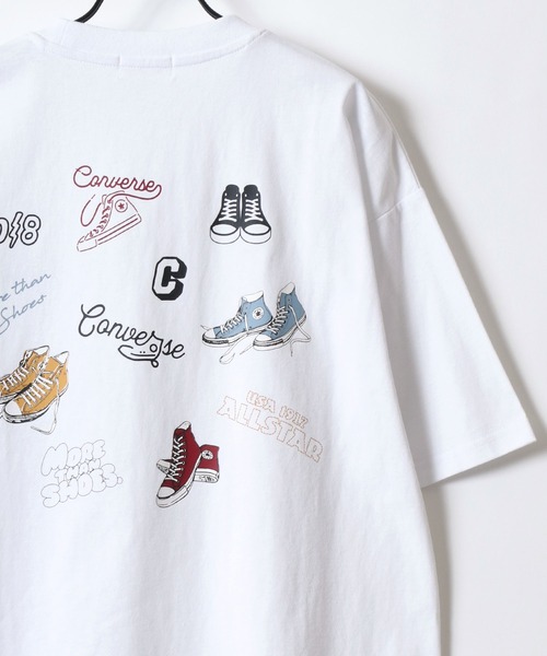 tシャツ CONVERSE/コンバース オーバーサイズ オールスター スニーカー バックプリント ロゴ ワンポイント刺繍 半袖Tシャツ/レディース メ | CONVERSE | 29