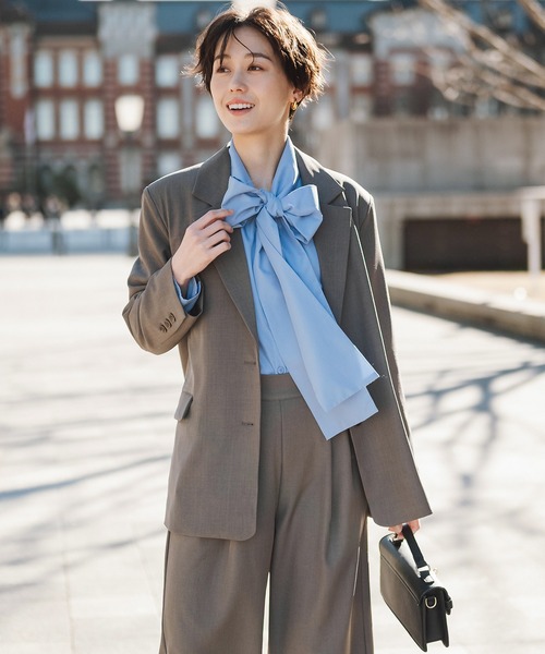 bonjour ジャケット 4y LILI et NENE キッズ BONJOUR 2024AW KIDS DRESS COAT WITH SCARF 50