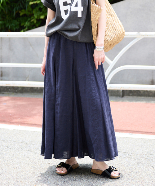 SLOBE IENA スカート リネンフレアボリュームスカート