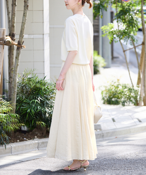 消費税無し SLOBE IENA スカート リネンフレアボリュームスカート スカート