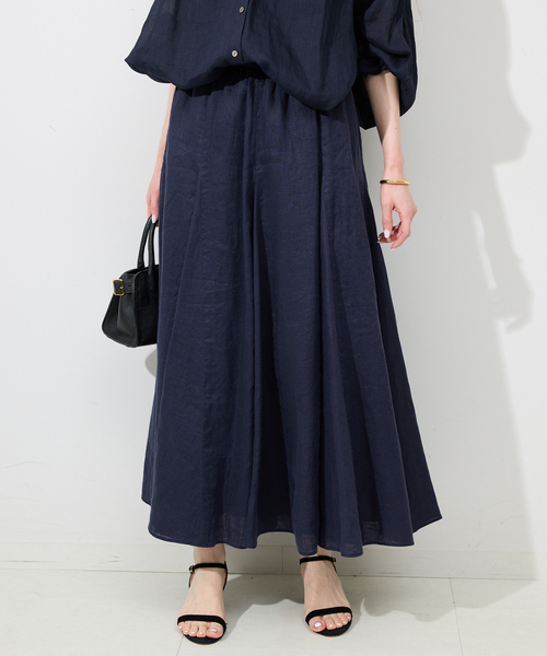 専門ショップ SLOBE IENA スカート リネンフレアボリュームスカート スカート