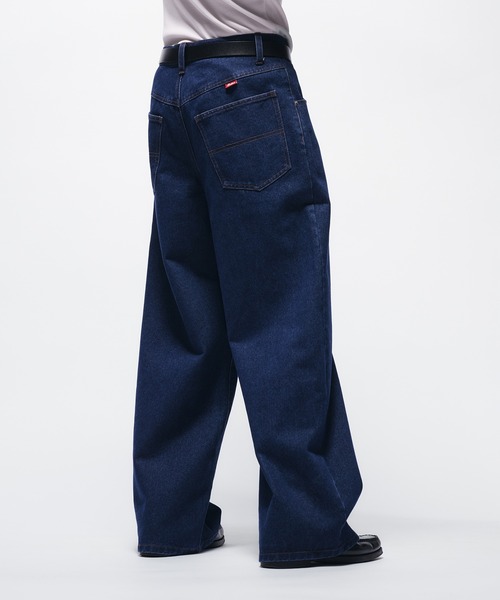 XLIM EP.6 06 TROUSERS ワイドストレートデニム Adoon plain ジーンズ CENTER SEAM WIDE DENIM PANTS / センター