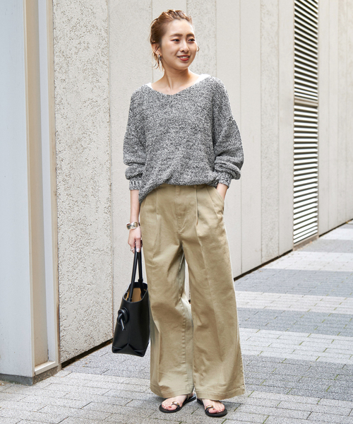 Spick＆Span ニット セーター 「追加」ペーパーヤーン2WAYルーズ
