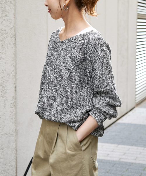Spick＆Span ニット セーター 「追加」ペーパーヤーン2WAYルーズ