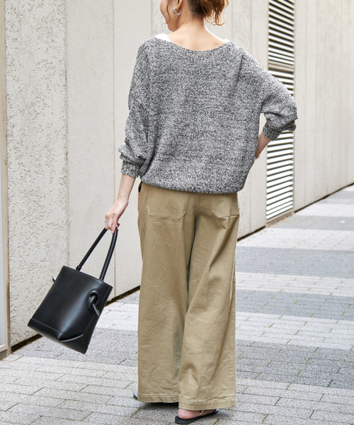 Spick&Span ペーパーヤーンニット 新品 Spick＆Span ニット セーター 「追加」ペーパーヤーン2WAYルーズ