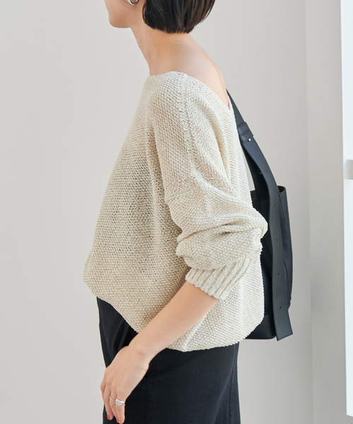 Spick＆Span ニット セーター 「追加」ペーパーヤーン2WAYルーズ