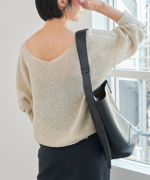 Spick＆Span ニット セーター 「追加」ペーパーヤーン2WAYルーズ