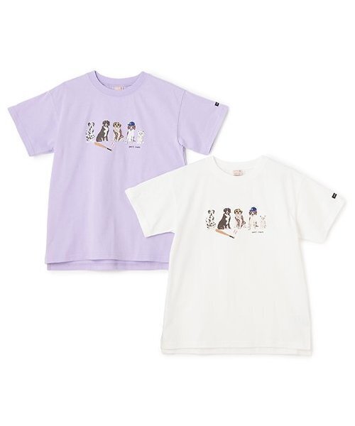 petit main tシャツ 「WEB限定」「防汚加工」DOGグラフィックTシャツ