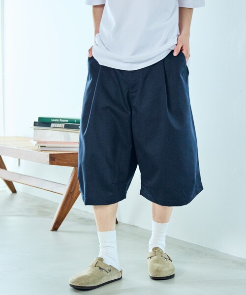 FREAK'S STORE パンツ 限定展開 ルーズフィット ツイル タック