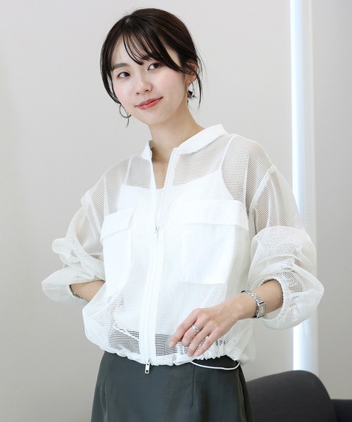 Aletta vita ブルゾン アウター 両ポケメッシュブルゾン レディース
