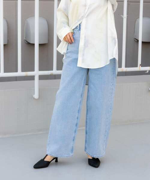 [SENSE OF PLACE by URBAN RESEARCH] обработка Denim брюки MEDIUM голубой женский 