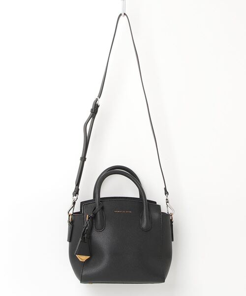 美品 チャールズアンドキース ショルダーバッグ ハンドバッグ　2way　ブラック Charles and Keith - 美品 チャールズ＆キース 2way レザー