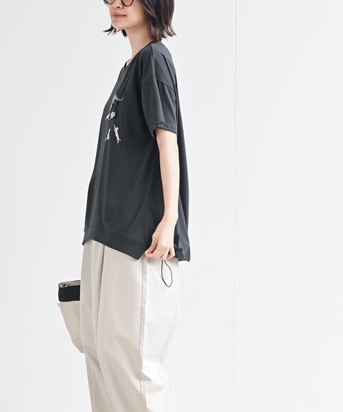 tシャツ バックドロストショートTシャツ レディース TOKYO BASIC tシャツ レディース 半袖 ゆったり 接触冷感 強撚糸