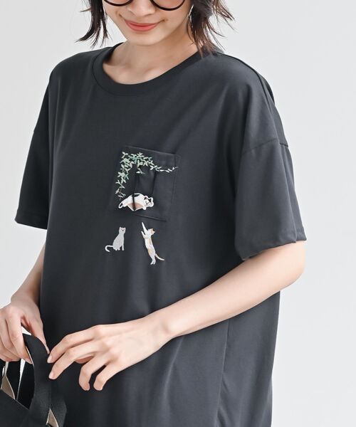 tシャツ 「追加」手洗い可 / 裾ドロストロンTEE レディース r・p・s tシャツ ブランコキャット裾ドロストTシャツ