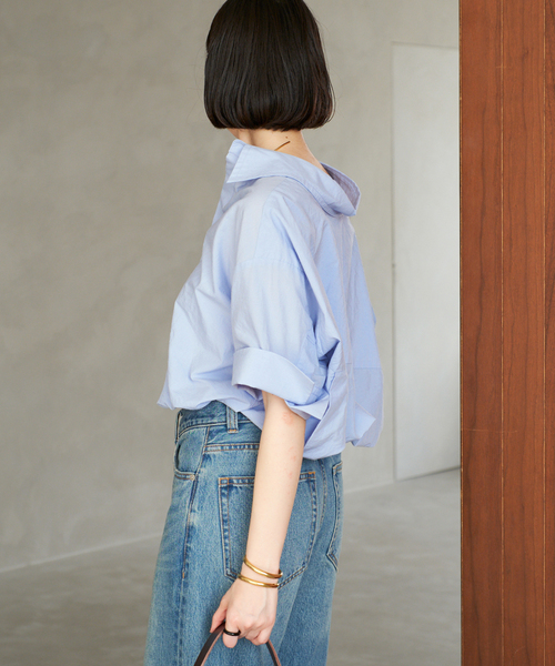 plage ブラウス シャツ R'IAM バルーンハーフスリーブシャツ