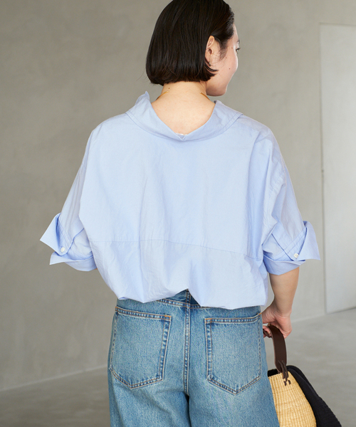 Plage R’IAM ブラウジング シャツ ブルー A サイズフリー プラージュ Plage 《追加》R'IAM ブラウジング シャツ （ブルー