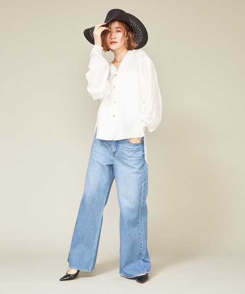 最終値下げ 出品7月6日迄 upper hights for conte デニム 別注】＜upper hights for conte＞ デニムワイドパンツ DEUX②