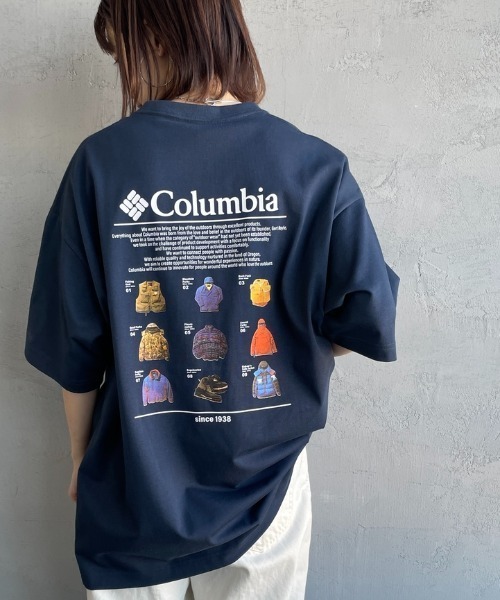 tシャツ 「WEB限定」「Columbia/コロンビア」  FORT MORNING グラフィックバックプリントTシャツ レディース メンズ