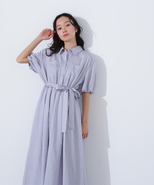 N.Natural Beauty Basic ワンピース ストライプシャツワンピース