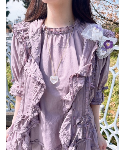 【新品未使用】ピンクハウス　ハートモチーフ　ロゴリボン　パールネックレス PINK HOUSE ネックレス ハートラメモチーフネックレス
