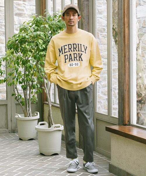 「BAYFLOW」 スウェットカットソー MEDIUM ネイビー メンズ