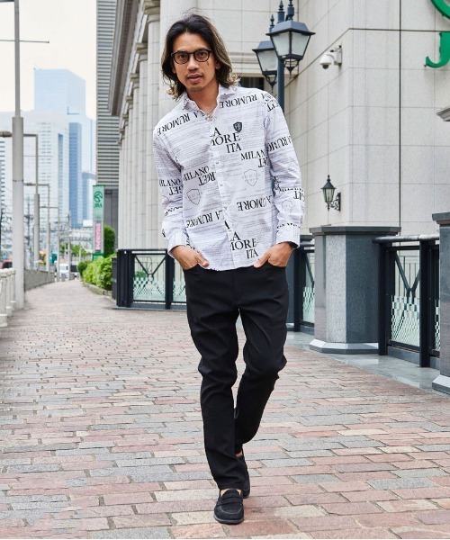 VIOLA rumore ヴィオラ 長袖シャツ 総柄シャツ 長袖 Y42300 VIOLA シャツ 「VIOLA rumore/ヴィオラ ルモーレ」総柄長袖