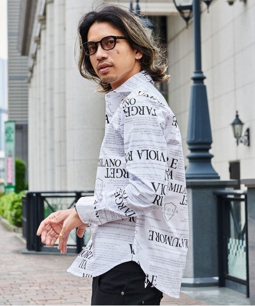 VIOLA rumore ヴィオラ 長袖シャツ 総柄シャツ 長袖 Y42300 VIOLA シャツ 「VIOLA rumore/ヴィオラ ルモーレ」総柄長袖