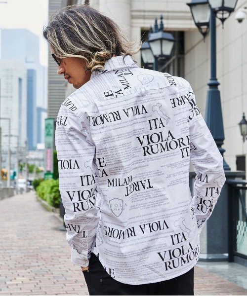 VIOLA rumore ヴィオラ 長袖シャツ 総柄シャツ 長袖 Y42300 VIOLA シャツ 「VIOLA rumore/ヴィオラ ルモーレ」総柄長袖