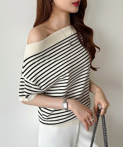 COCOMOMO ニット セーター マルチウェイ オフショルトップス サマー