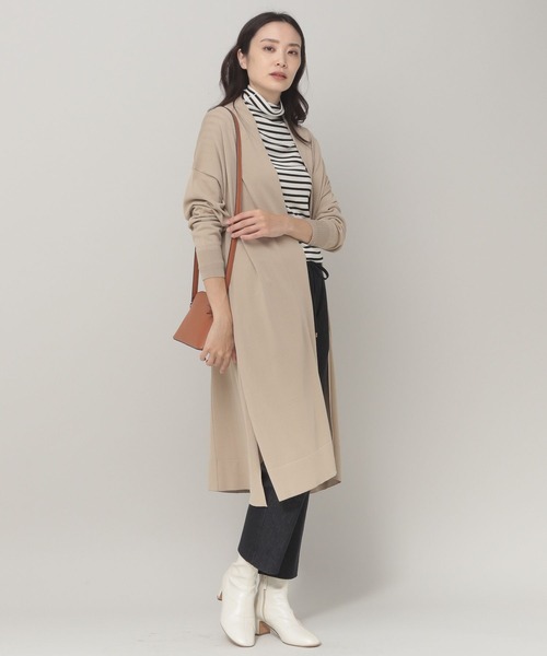 「Elura」 カーディガン LARGE グレイッシュベージュ レディース
