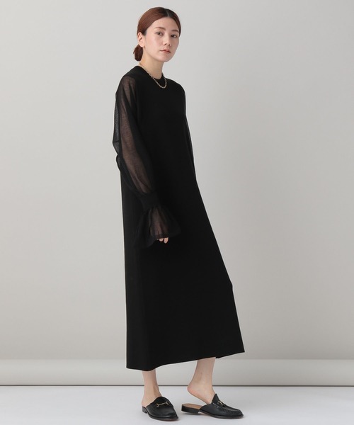 「Curensology」 長袖ワンピース 36 ブラック レディース_画像2