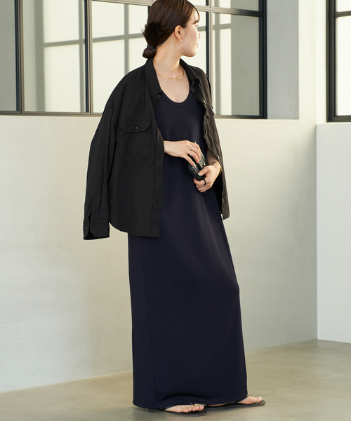 【美品】Plageリブタンクワンピース 38サイズ ネイビー plage ワンピース 「WEB限定追加」リブタンクワンピース 5